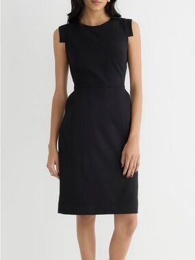 J. Crew| Black ‘Resume’ Dress w/Midi Pencil Skirt & Cap Sleeves Sz 00
